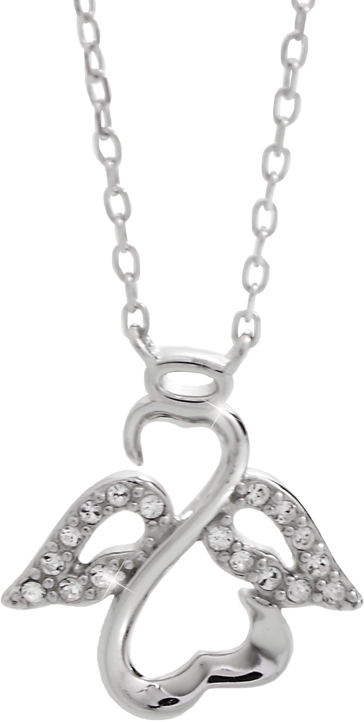 JSB Bijoux Strieborný Anjel s krištáľovými kameňmi Swarovski® 92300406rh (Ag 925/1000, 1,97 g)