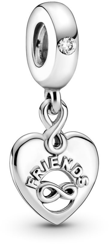 PANDORA Moments People 799294C01 Visiaci, Srdce navždy priatelia (Ag 925/1000, 2,6 g)