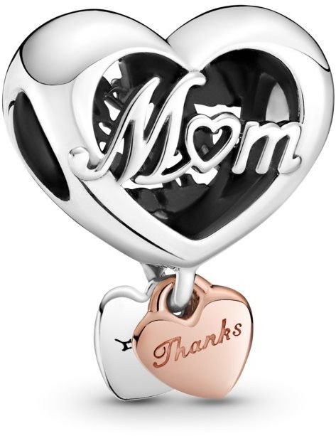 PANDORA Moments People 789372C00 Srdcový Ďakujem, mamička (Ag 925/1000, 3,7 g)