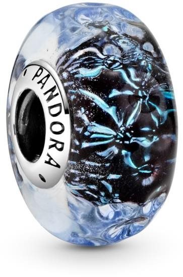 PANDORA Colours 798938C00 Tmavomodré Murano sklo s vlnkami (Ag 925/1000, 3,1 g)