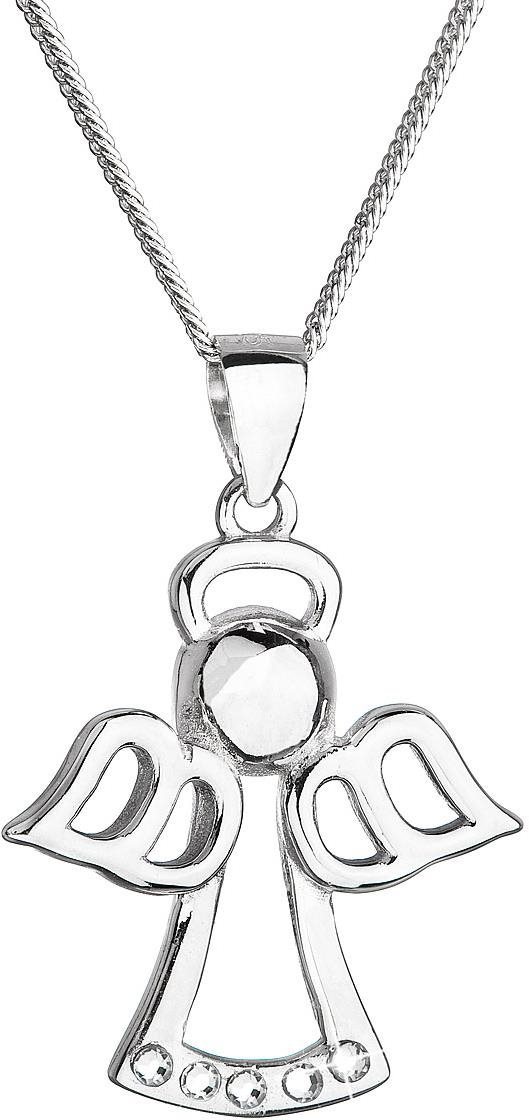 EVOLUTION GROUP 32076.1 anjel dekorovaný kryštálmi Swarovski (Ag 925/1000, 0,4 g)