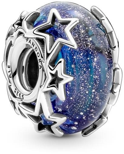PANDORA Moments People 790015C00 Murano Modrá galaxia s hviezdami (Ag 925/1000, 3,3 g)