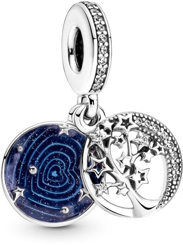 PANDORA Moments People 799645C01 Dvojitý visiaci Strom a galaxia s mesiacom (Ag 925/1000, 3,2 g)