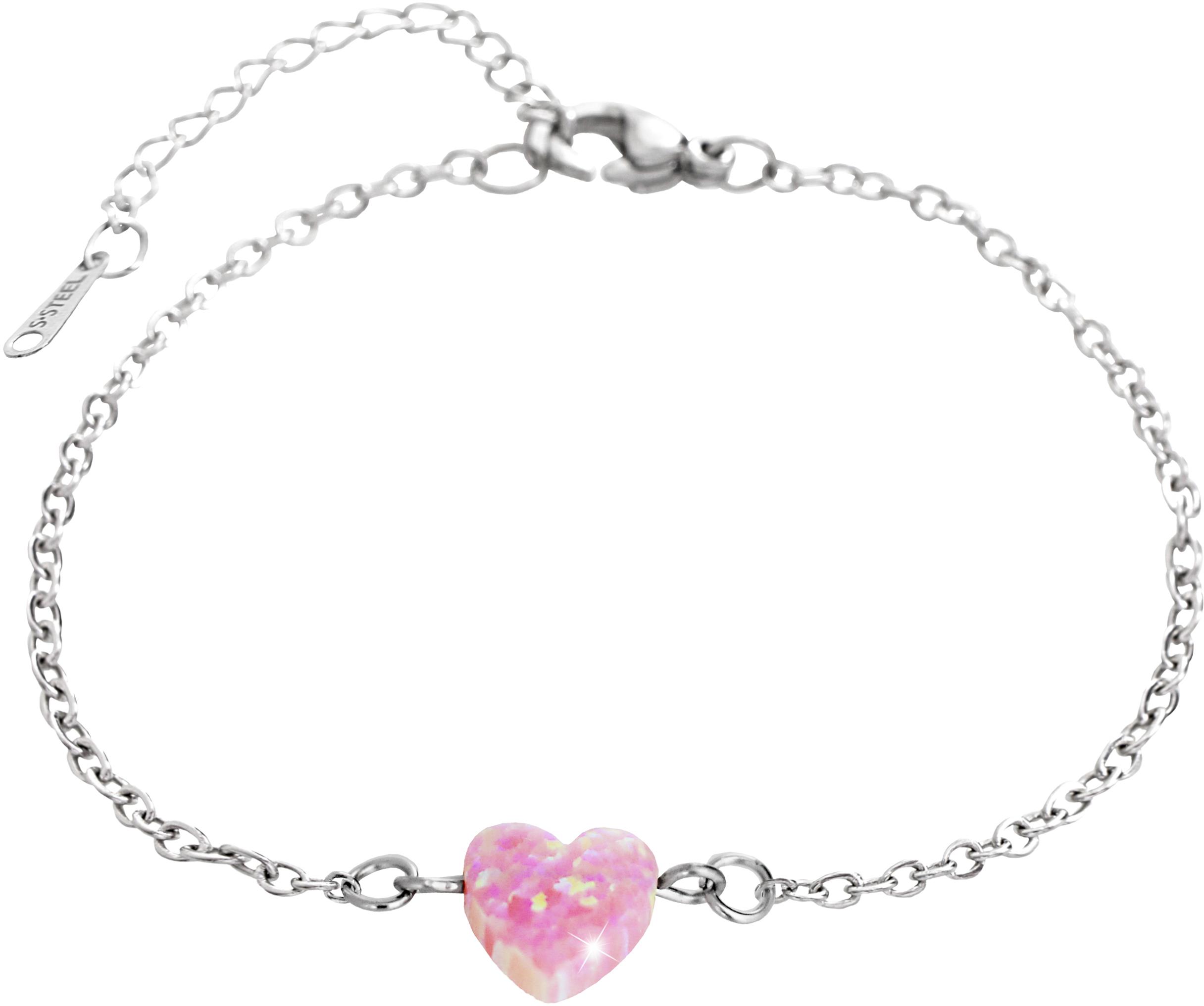 JSB Bijoux Srdiečko z opálu v ružovej farbe 61500931ro