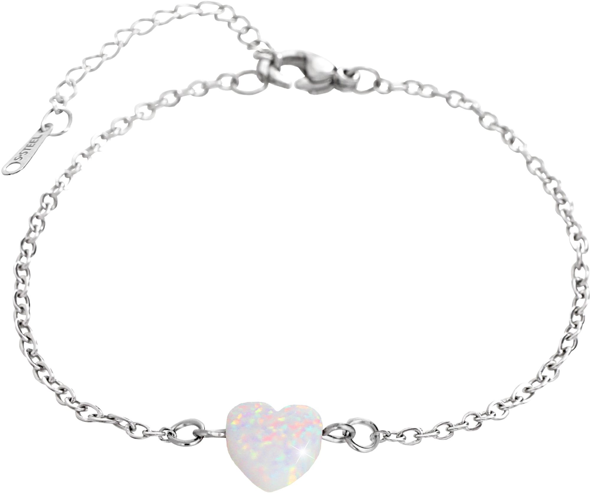 JSB Bijoux Srdiečko z opálu v bielej farbe 61500931wh