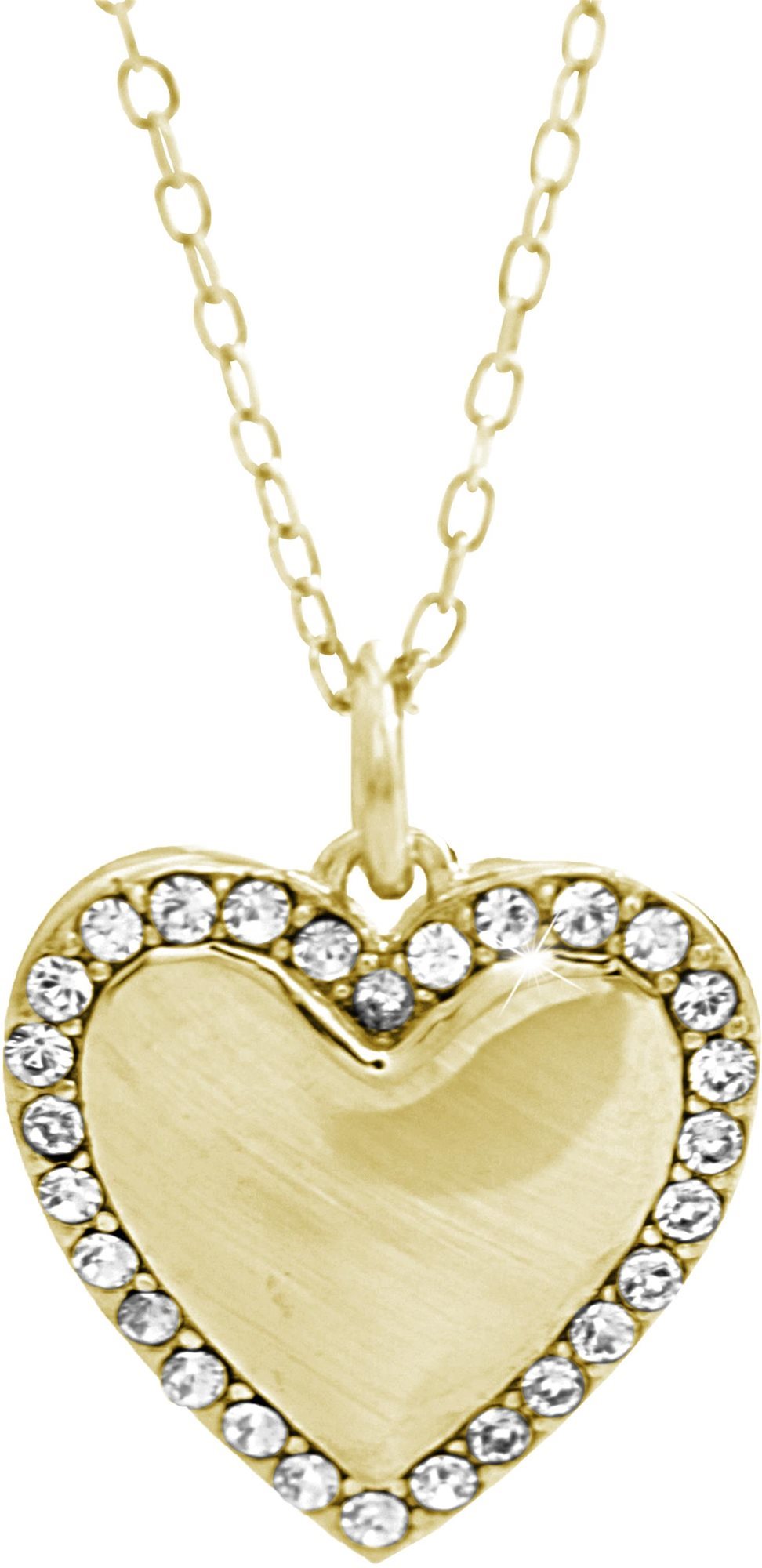JSB Bijoux Strieborný náhrdelník Srdce s kryštálmi značky Swarovski pozlátený 92300389g-cr (Ag 925/1000)
