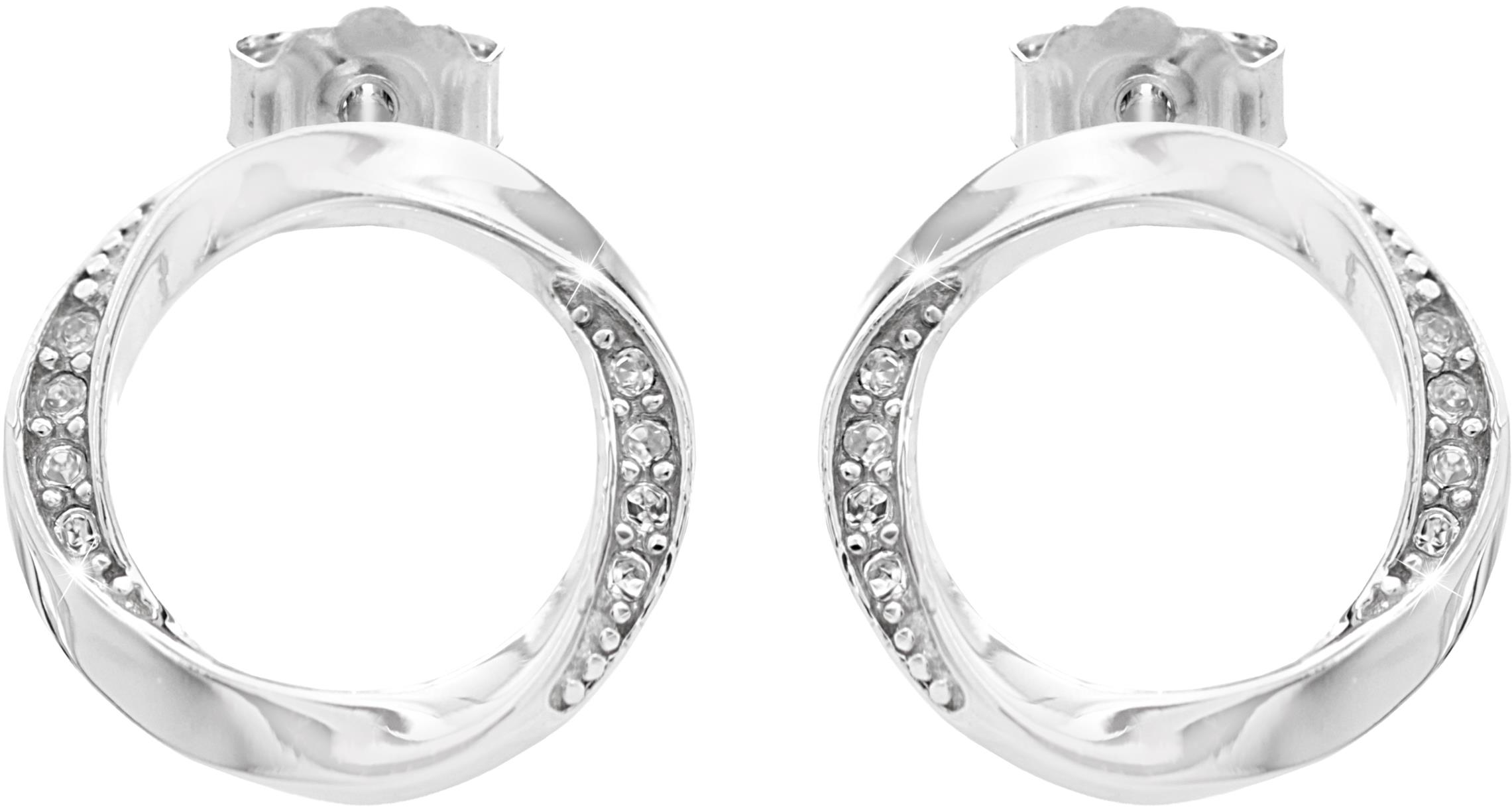 JSB Bijoux Strieborné náušnice Kruhy zdobené kryštáliky značky Swarovski 92400416cr (Ag 925/1000; 1,02 g)