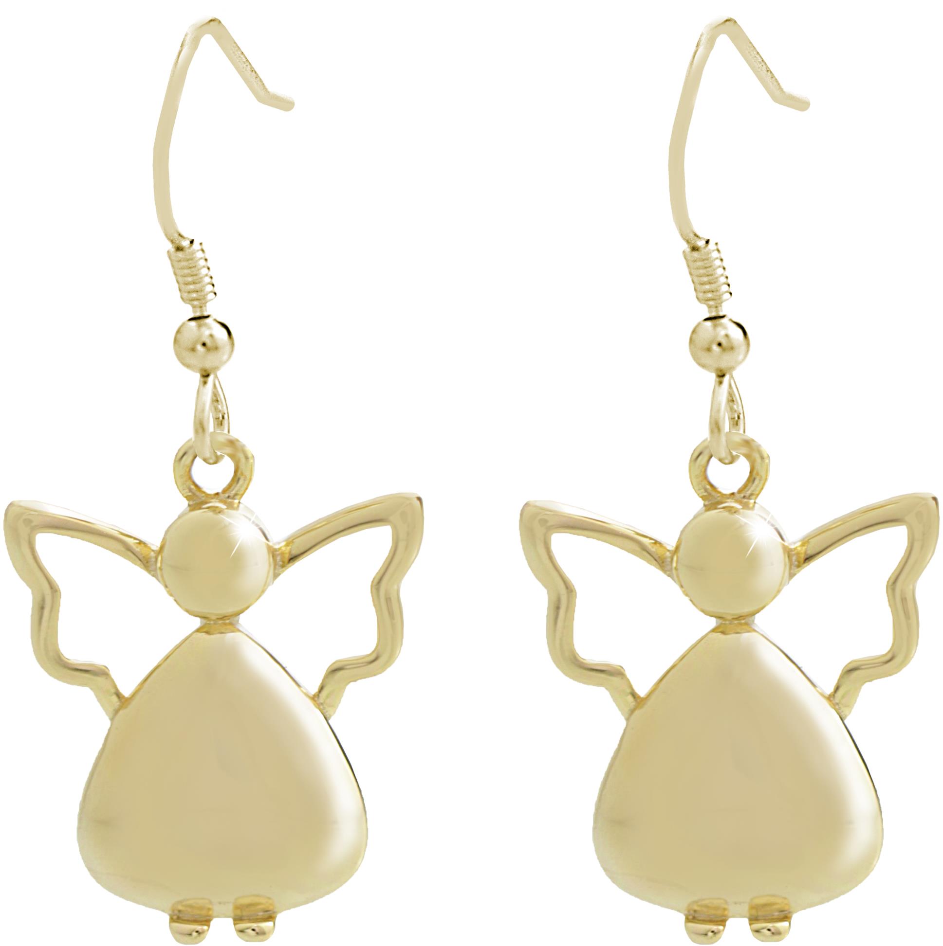 JSB Bijoux Strieborné náušnice Anjelici s kryštálmi značky Swarovski pozlátené 92400434g (Ag 925/1000)