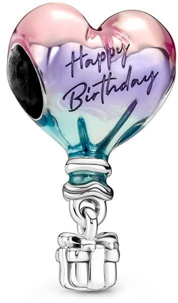 PANDORA Moments 791501C01 – Teplovzdušný balón s nápisom Happy Birthday (Ag 925/1000, 2,34 g)