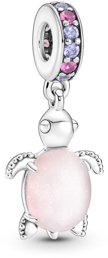 PANDORA Moments 798939C02 Visiaci, Morská korytnačka z ružového skla Murano (Ag 925/1000, 2,32 g)