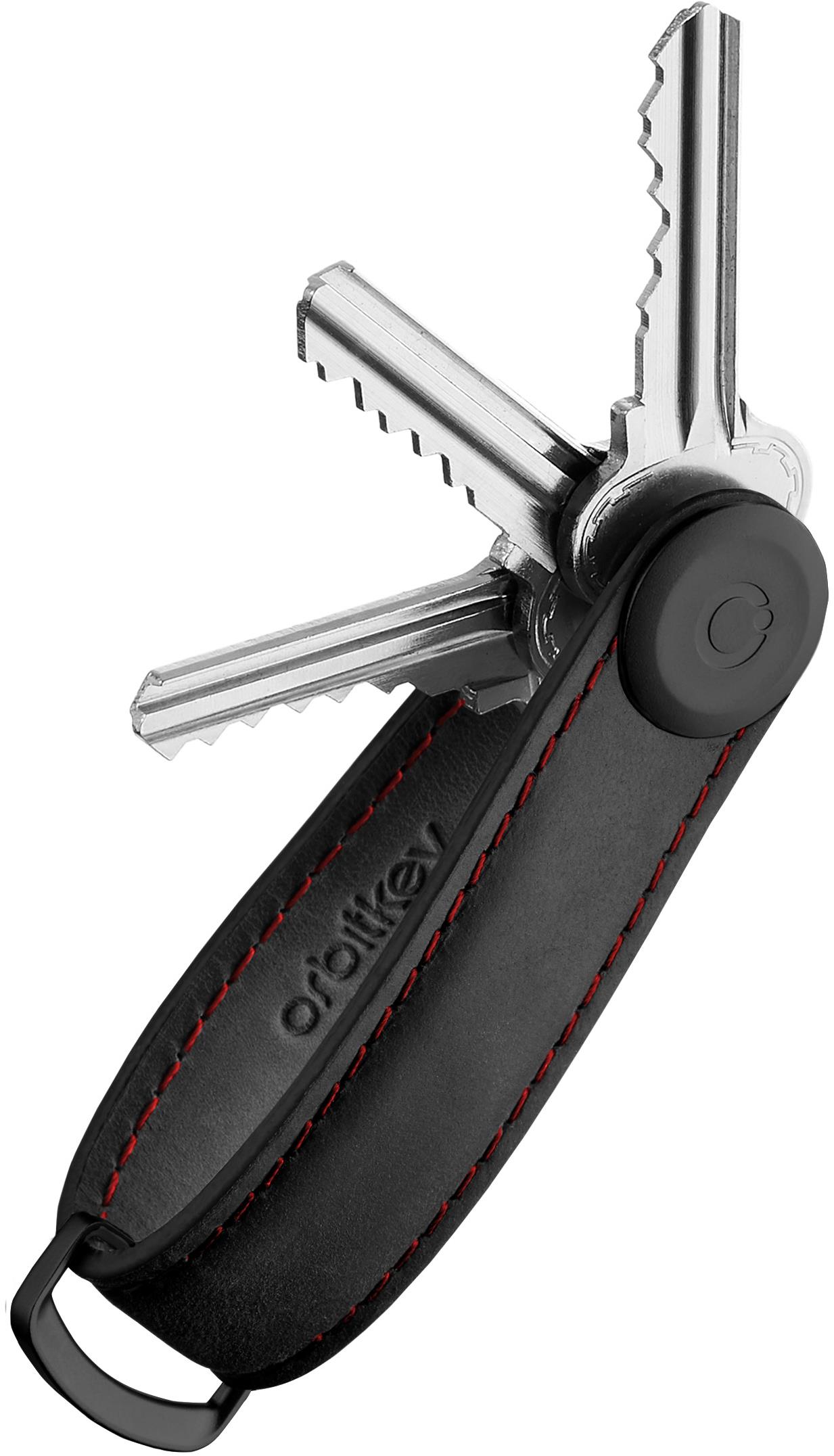 ORBITKEY Key Organizér Crazy-Horse – Obsidian Black & Red