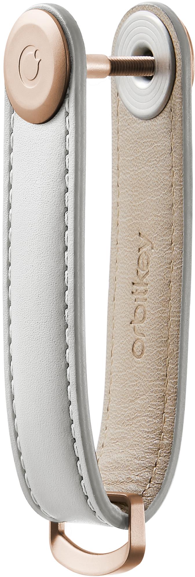 ORBITKEY Key Organizer Leather 2.0 – Stone with Grey Stitching
