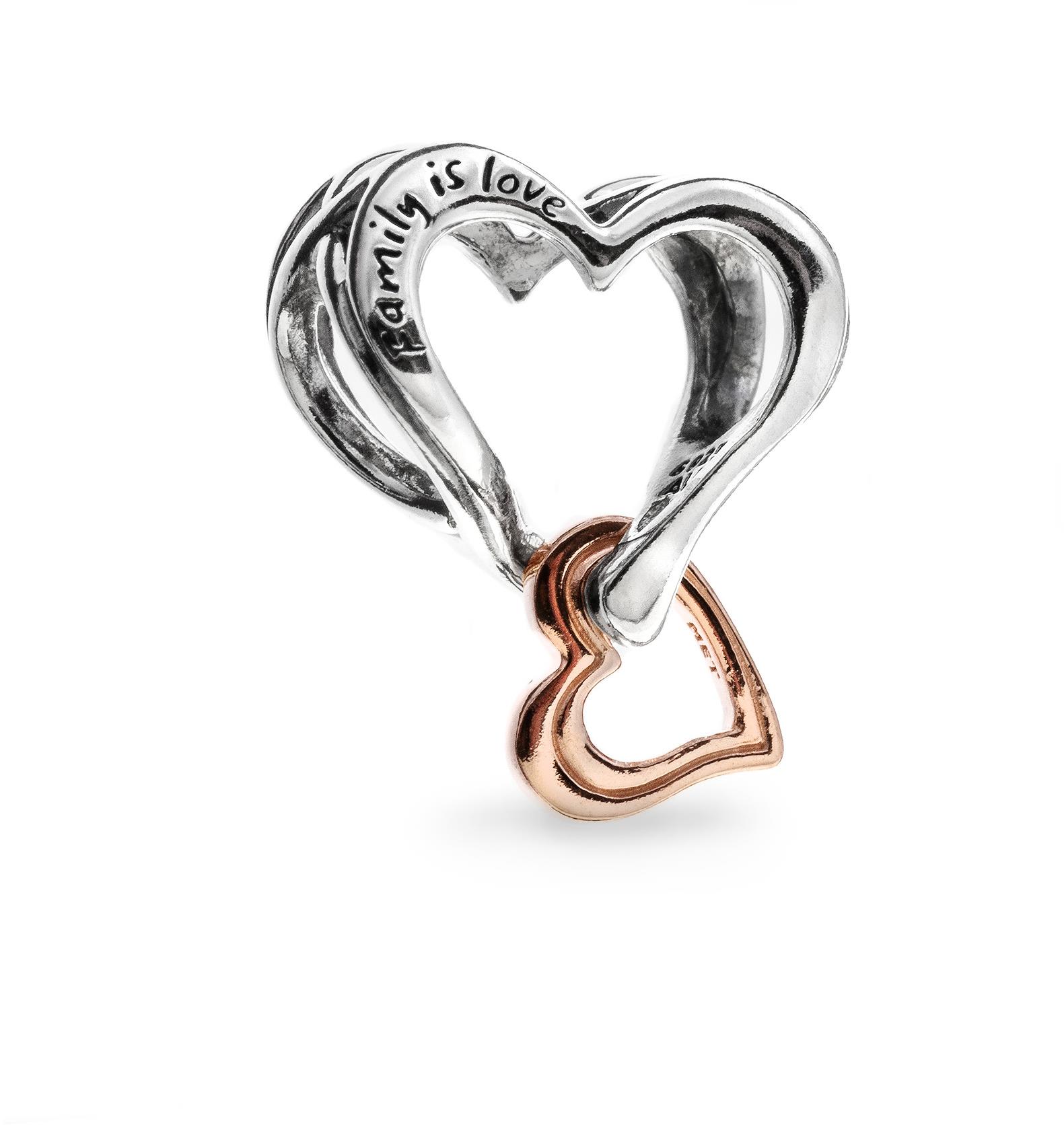 PANDORA Cycle C 782642C00 Dvojfarebné dierované srdce s nekonečnom (Ag 925/1000, 1,2 g)