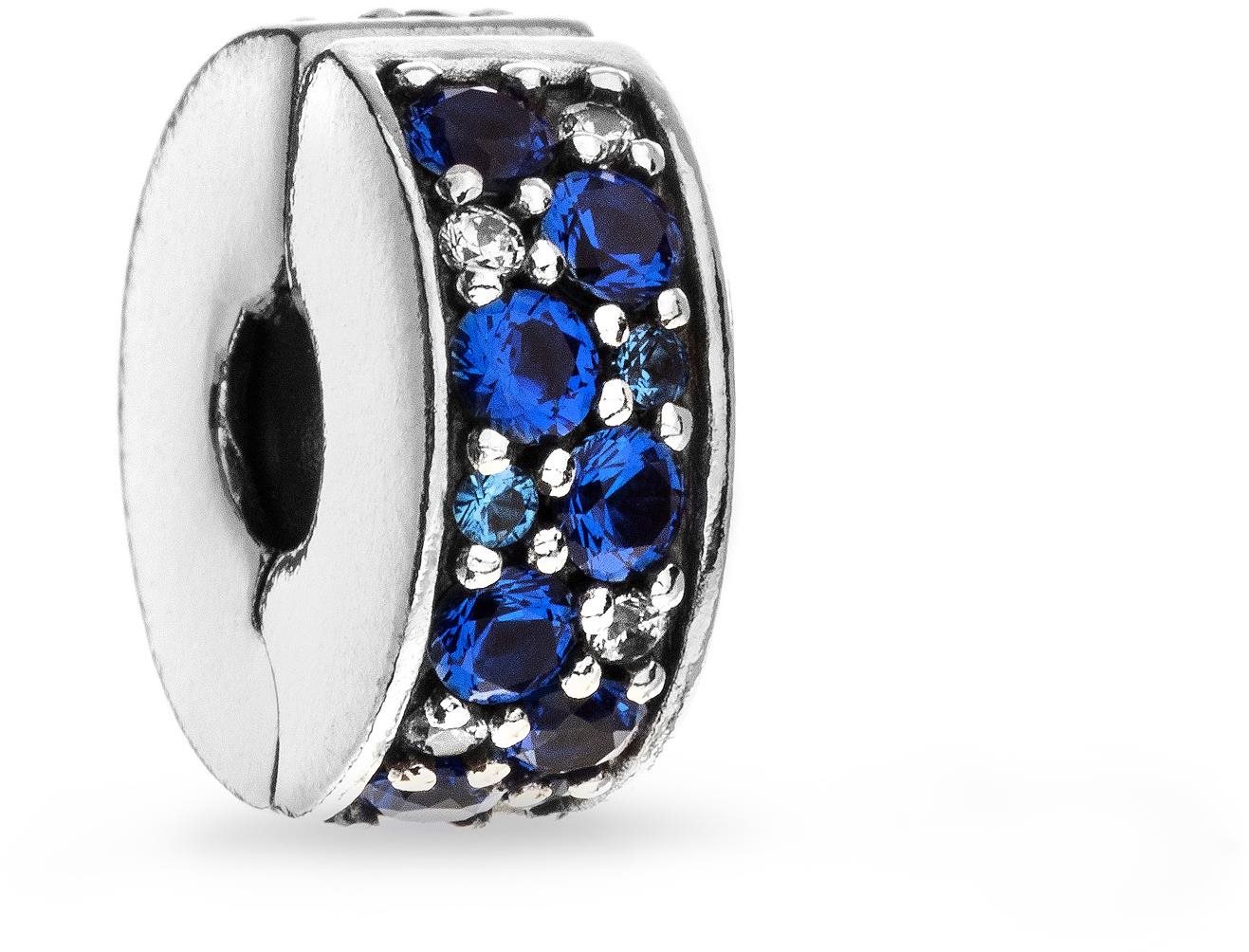 PANDORA, Modré pavé 791817NSBMX klipový, Modré pavé (Ag 925/1000, 2,3 g)