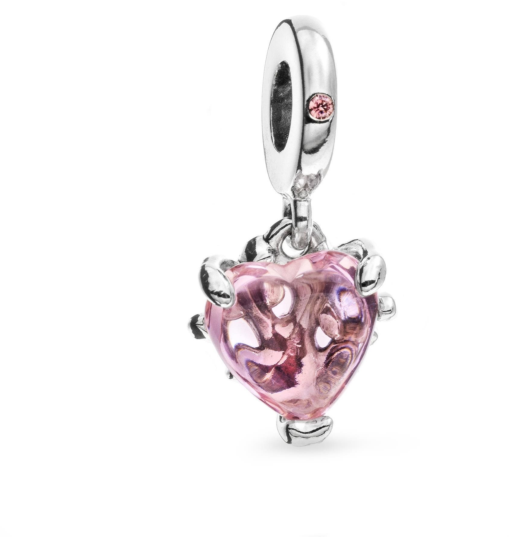 PANDORA 792654C01, visiaci ružový strom života a srdca (Ag 925/1000, 2,6 g)