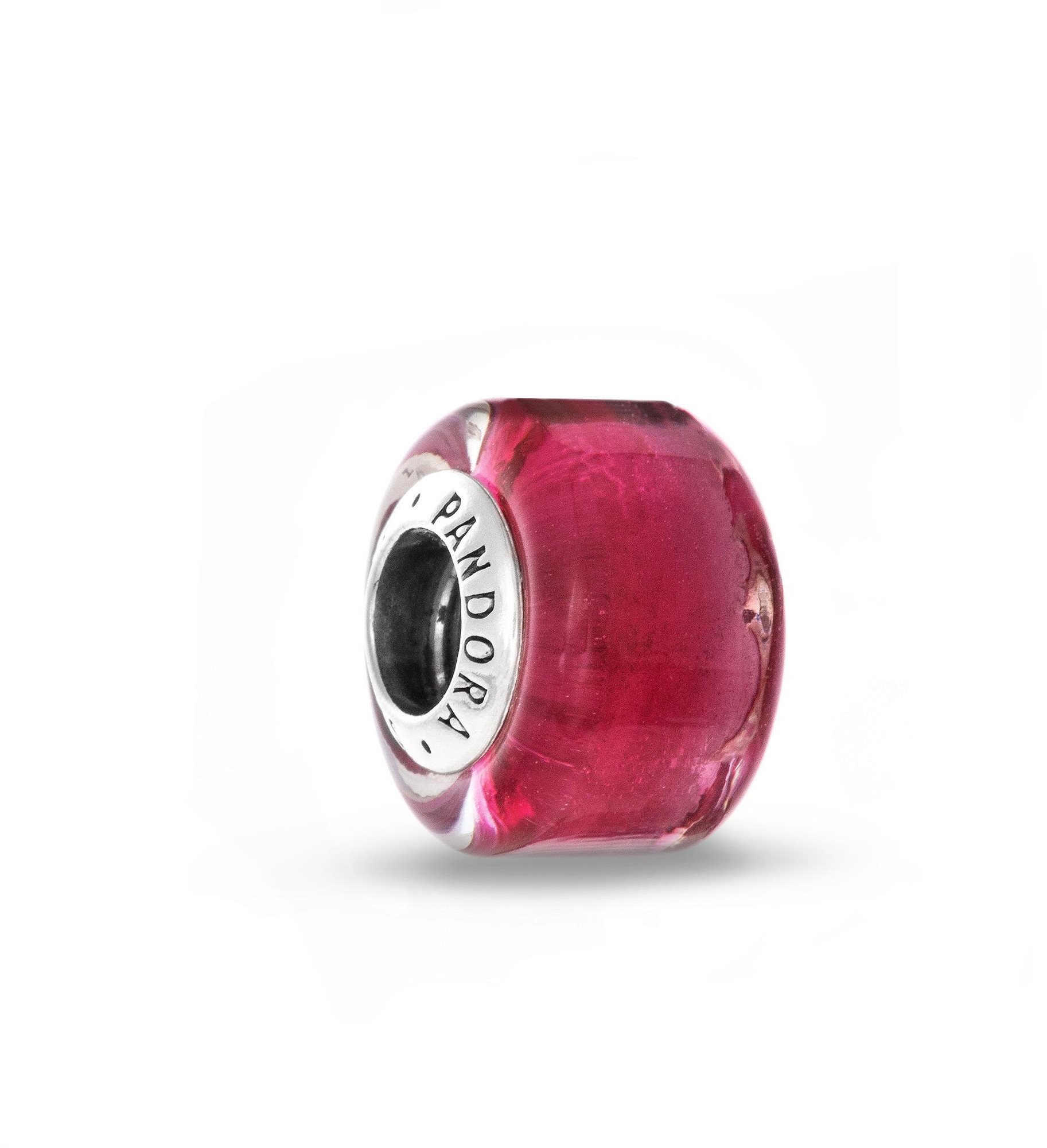 PANDORA, model 793107C00, Mini z ružového muranskeho skla (Ag 925/1000, 2,02 g)