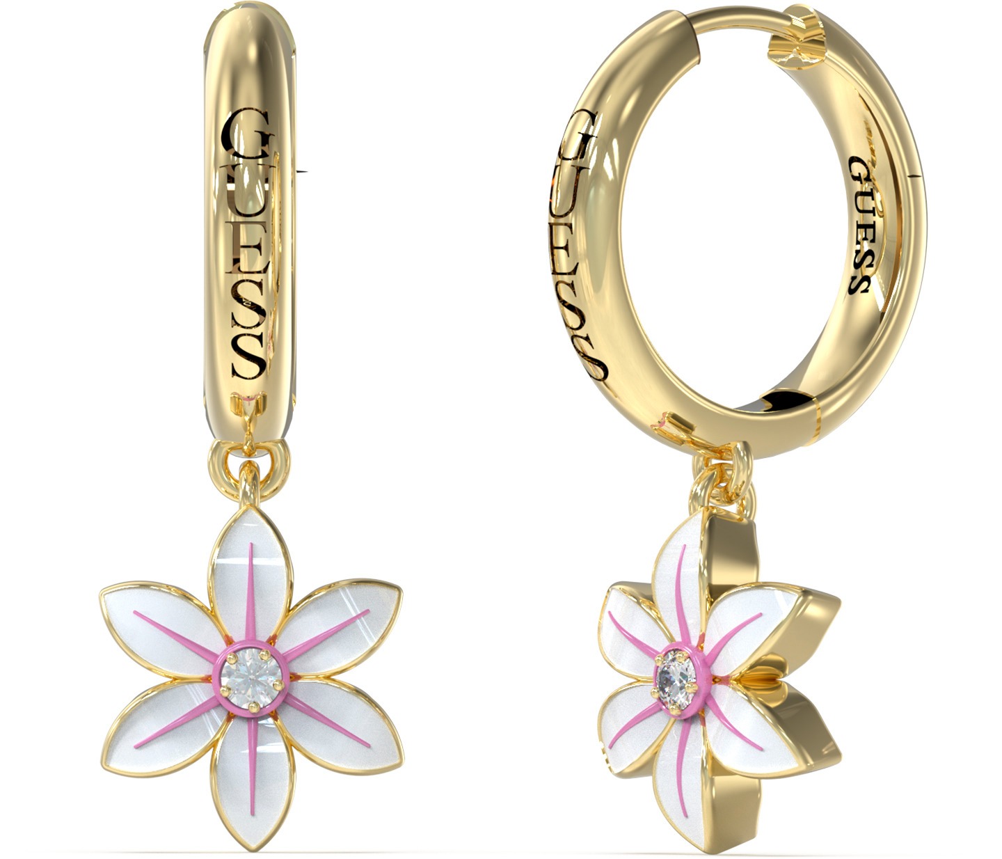 GUESS Náušnice White Lotus JUBE04137JWYGWHT/U
