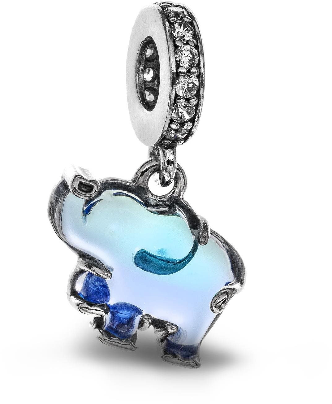 PANDORA Moments 793339C01 Visiaci Slon z modrého skla Murano (Ag 925/1000, 1,91 g)
