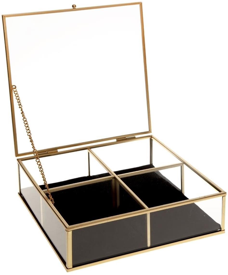 ATMOSPHERA Veľká sklenená šperkovnica zlatá