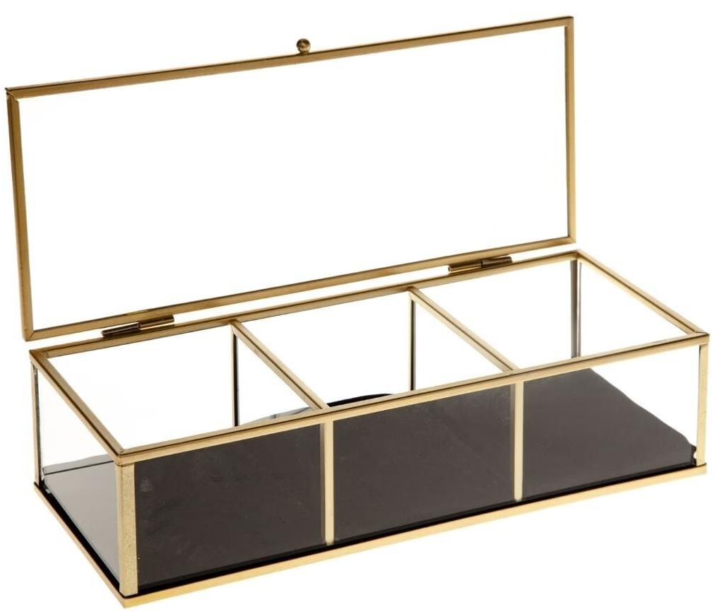 ATMOSPHERA Malá sklenená šperkovnica zlatá