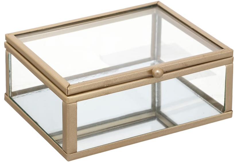 ATMOSPHERA Malá sklenená šperkovnica Mood zlatá