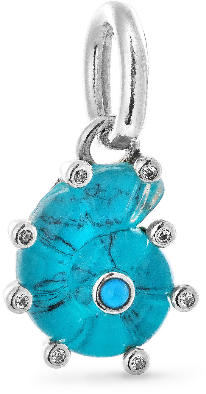 PANDORA 793900C01 Visiaci Morský slimák z modrého skla Murano (Ag 925/1000, 1,3 g)