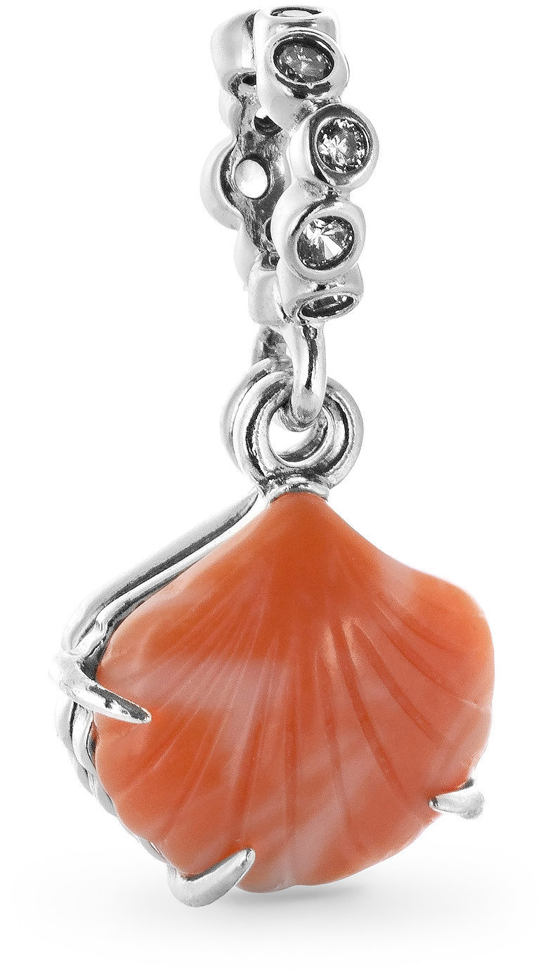 PANDORA 793821C01 Dvojitý visiaci Mušľa koralovej farby (Ag 925/1000, 2 g)