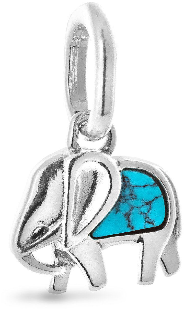 PANDORA 793858C01 Mini visiaci Slon tyrkysovej farby (Ag 925/1000, 1,1 g)