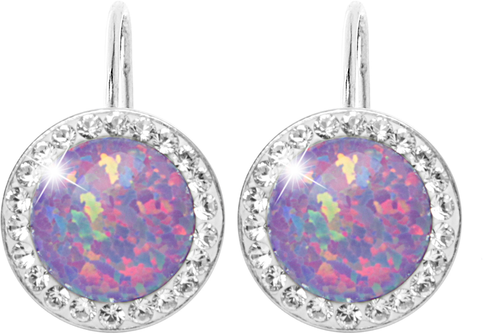 JSB Bijoux Opály s krištáľovými kameňmi Swarovski Violet 92400025vio (Ag 925/1000, 2,1 g)