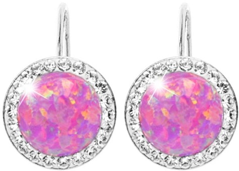 JSB Bijoux Opály s krištáľovými kameňmi Swarovski Light Fuchsia 92400025l-fu (Ag 925/1000, 2,1 g)