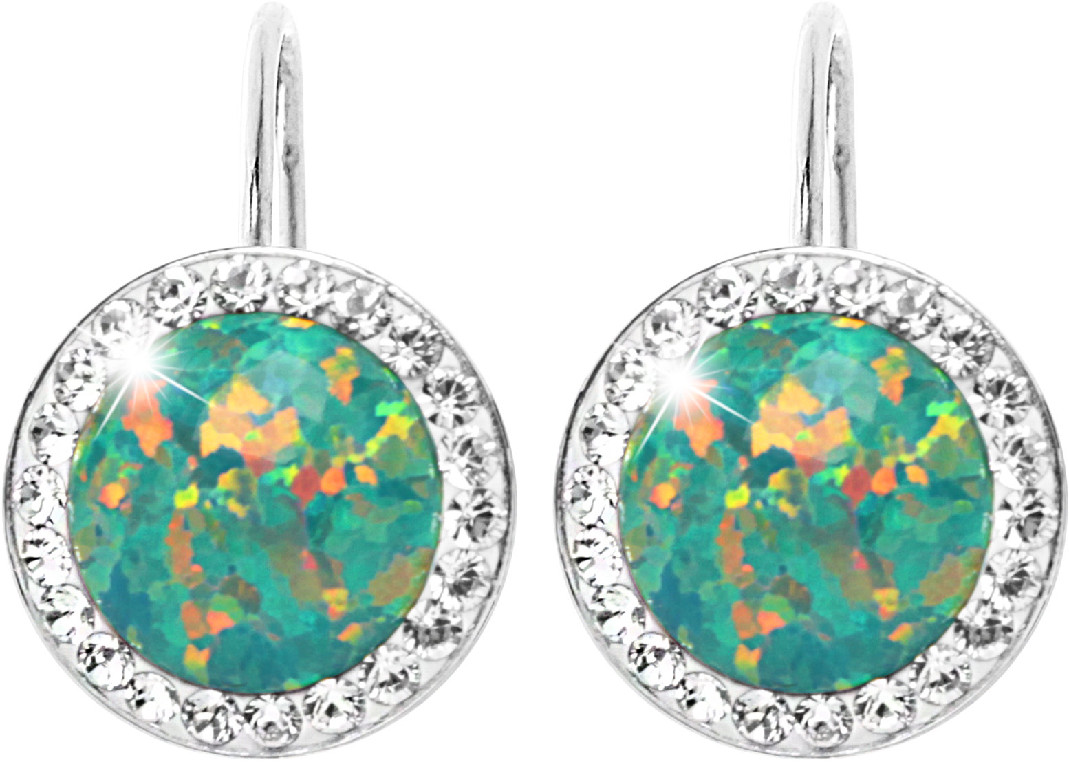 JSB Bijoux Opály s krištáľovými kameňmi Swarovski Mix Green 92400025mixgr (Ag 925/1000, 2,1 g)