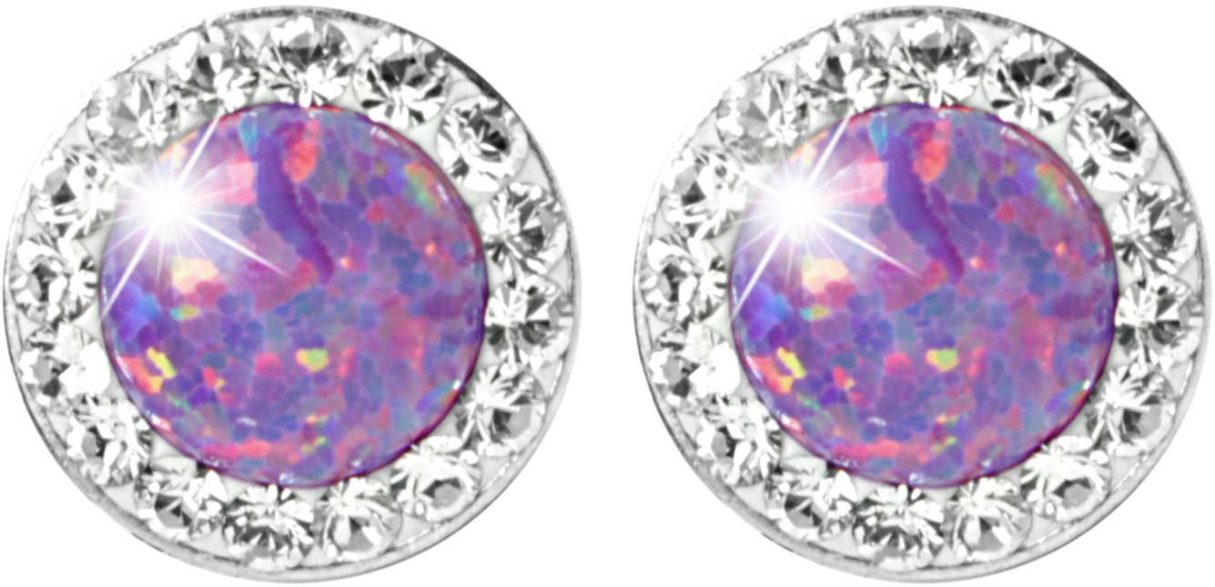 JSB Bijoux Opály s krištáľovými kameňmi Swarovski Violet 92400040vio (Ag 925/1000, 1,4 g)