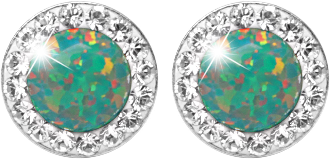 JSB Bijoux Opály s krištáľovými kameňmi Swarovski Mix Green 92400040mixgr (Ag 925/1000, 1,4 g)