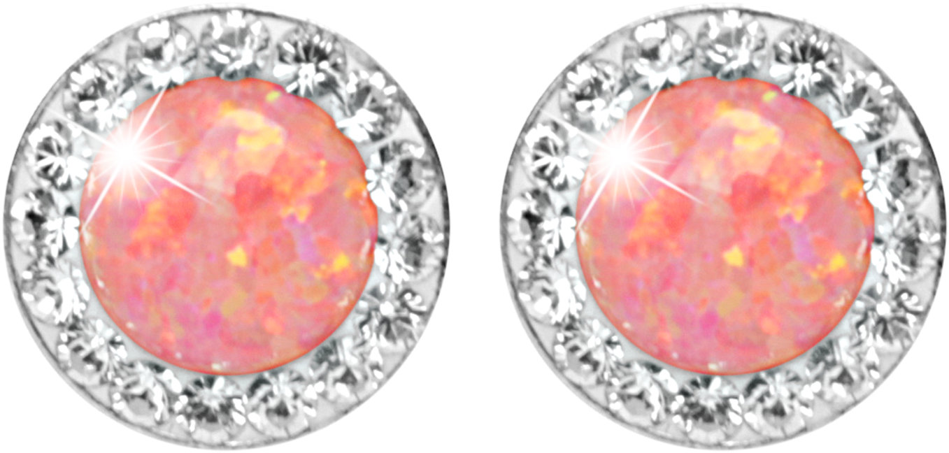 JSB Bijoux Opály s krištáľovými kameňmi Swarovski Peach Pastel 92400040pea (Ag 925/1000, 1,4 g)