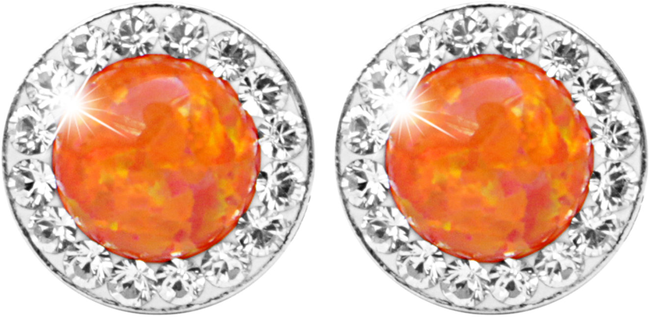 JSB Bijoux Opály s krištáľovými kameňmi Swarovski Orange 92400040oran (Ag 925/1000, 1,4 g)