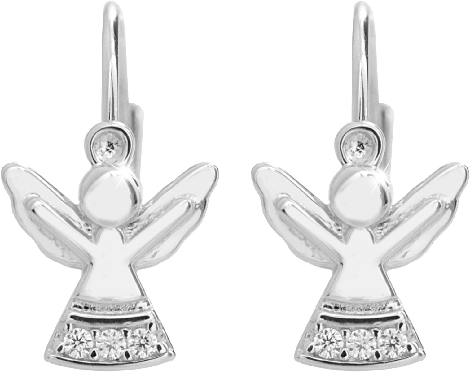 JSB Bijoux Malý anjelik s Kubickými zirkónmi Crystal 92400573cr (Ag 925/1000, 1,7 g)