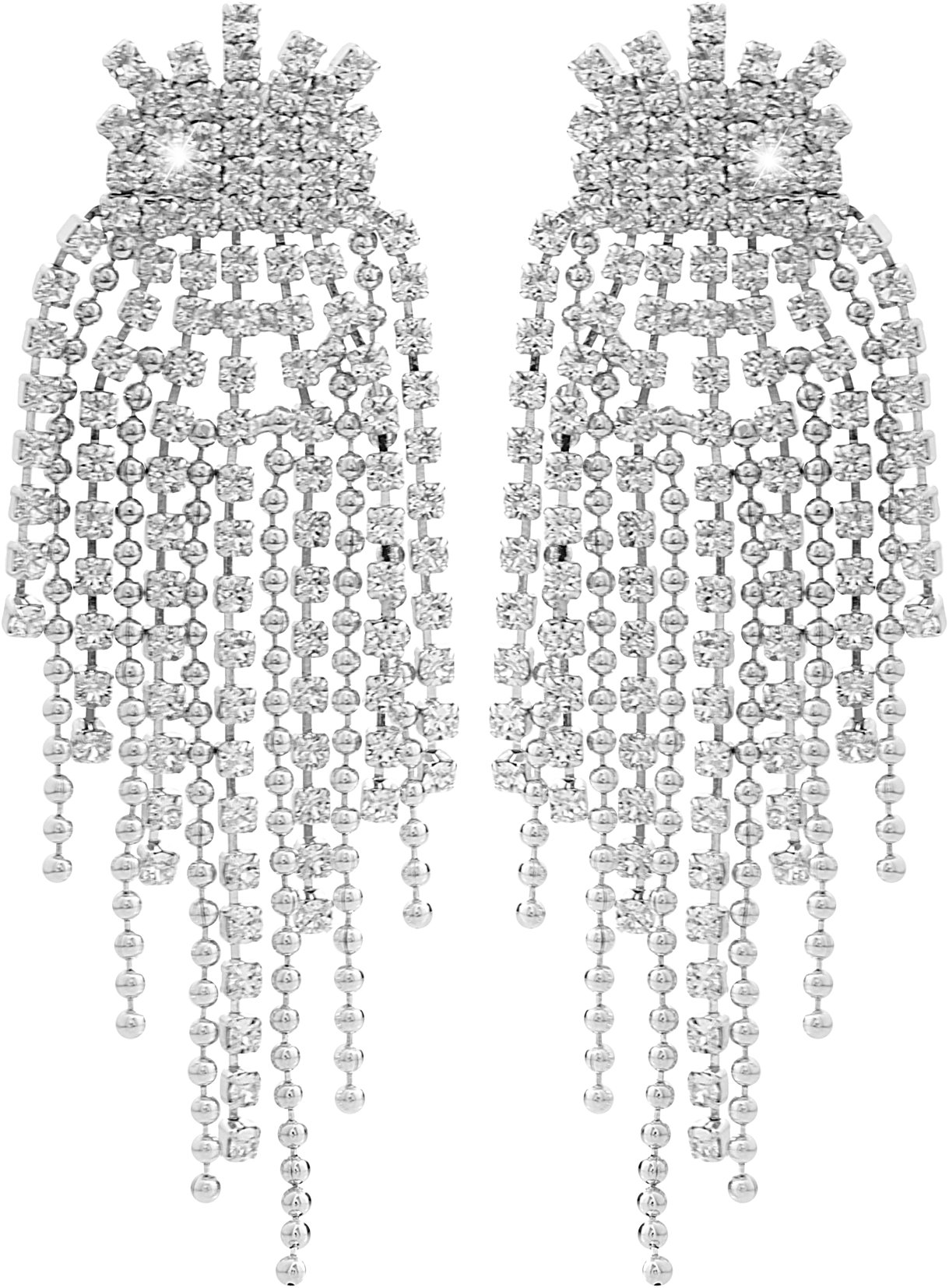JSB Bijoux Mix štrasu a guľôčkovej retiazky zdobenéc krištáľovými kameňmi Swarovski Crystal 61410150cr
