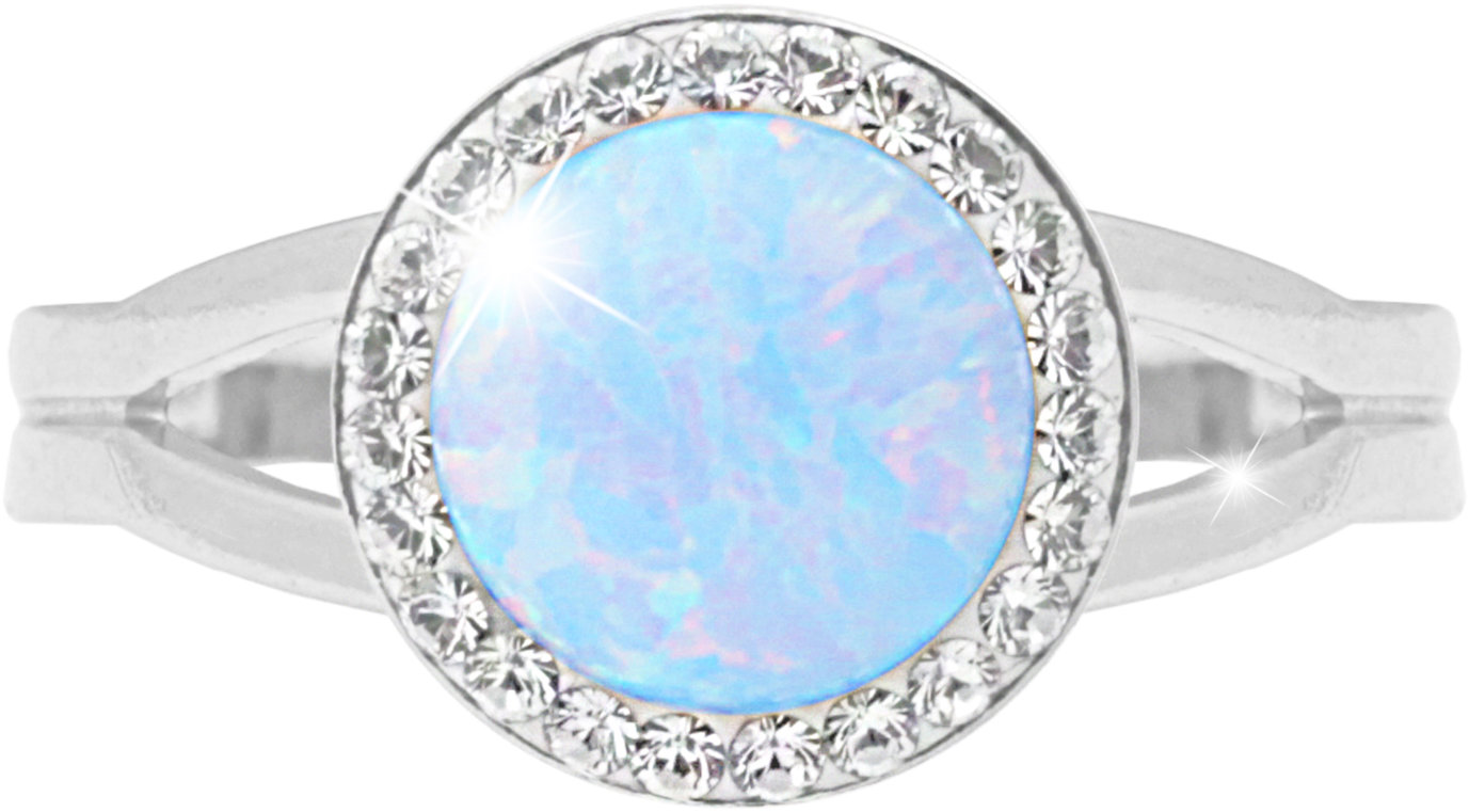 JSB Bijoux Opál s krištáľovými kameňmi Swarovski Light Blue 92700025l-bl (Ag 925/1000, 2,3 g)