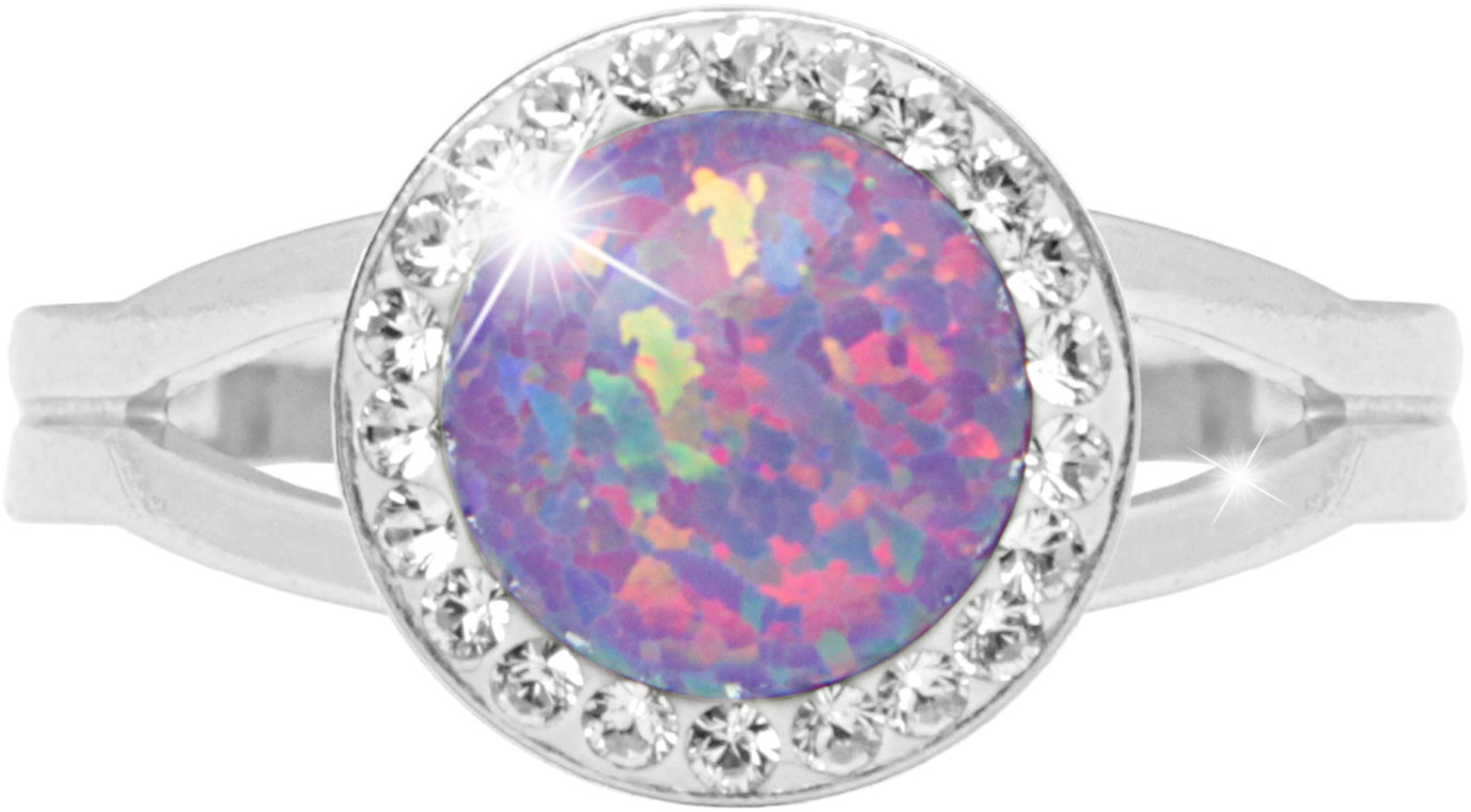 JSB Bijoux Opál s krištáľovými kameňmi Swarovski Violet 92700025vio (Ag 925/1000, 2,3 g)