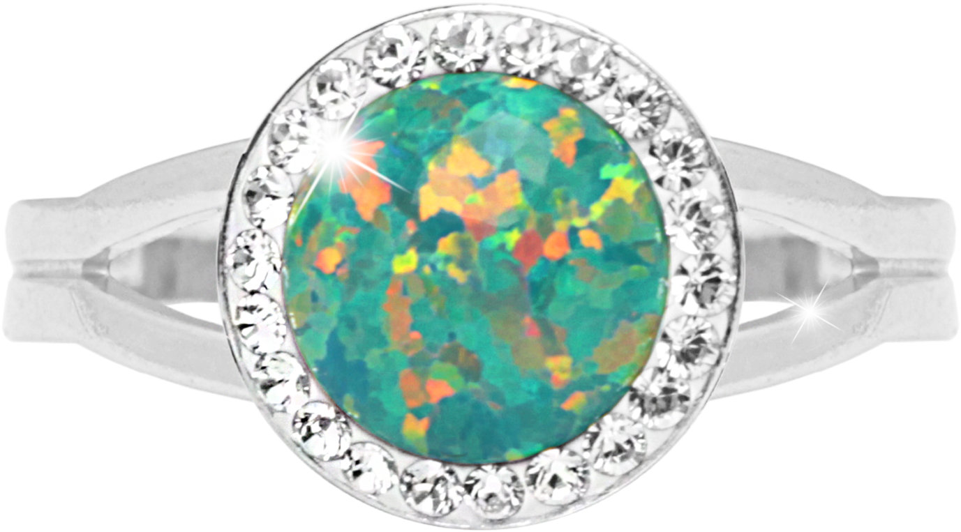 JSB Bijoux Opál s krištáľovými kameňmi Swarovski Mix Green 92700025mixgr (Ag 925/1000, 2,3 g)