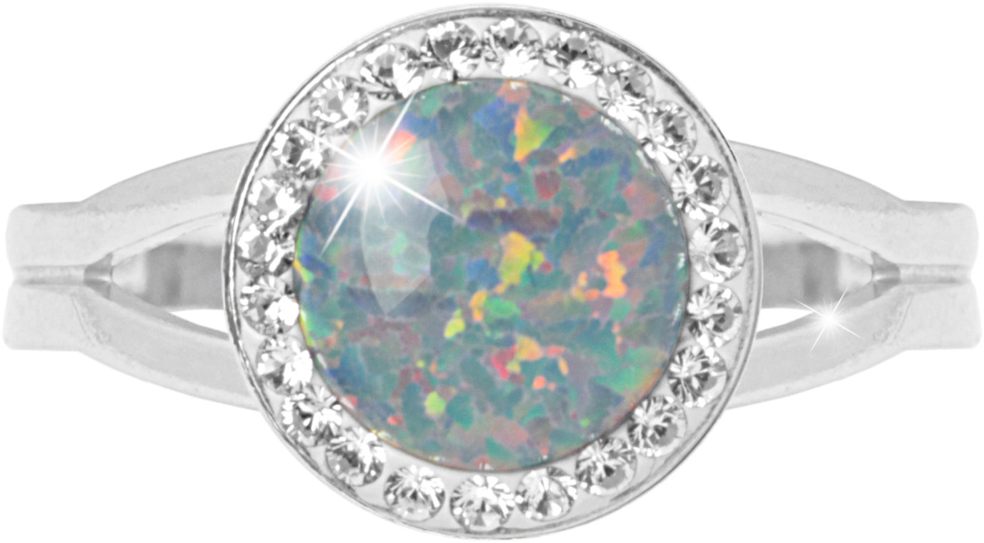 JSB Bijoux Opál s krištáľovými kameňmi Swarovski Australian Shadow 92700025aust (Ag 925/1000, 2,3 g)