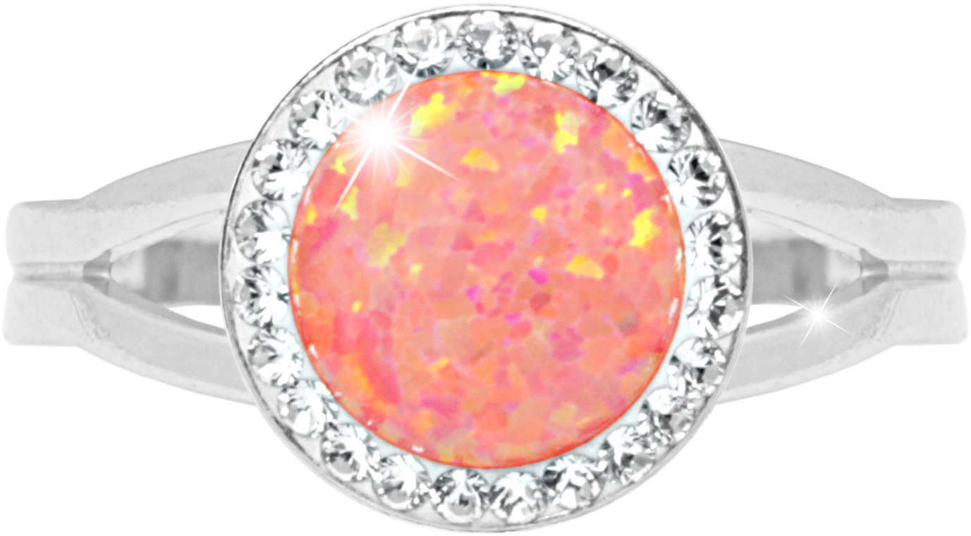 JSB Bijoux Opál s krištáľovými kameňmi Swarovski Peach Pastel 92700025pea (Ag 925/1000, 2,3 g)