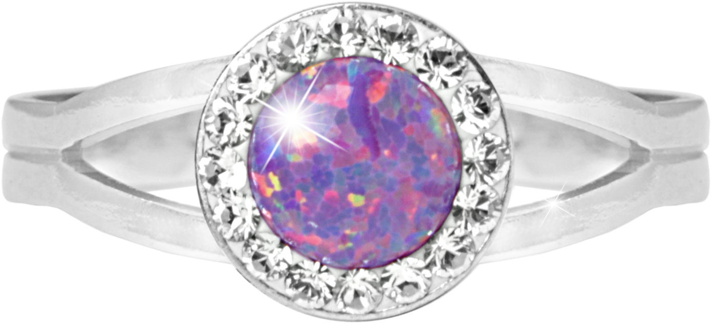 JSB Bijoux Opál s krištáľovými kameňmi Swarovski Violet 92700040vio (Ag 925/1000, 2,08 g)
