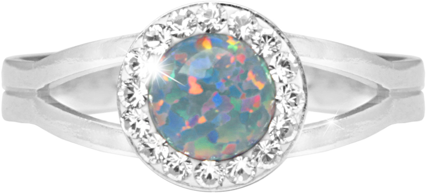 JSB Bijoux Opál s krištáľovými kameňmi Swarovski Australian Shadow 92700040aust (Ag 925/1000, 2,08 g)
