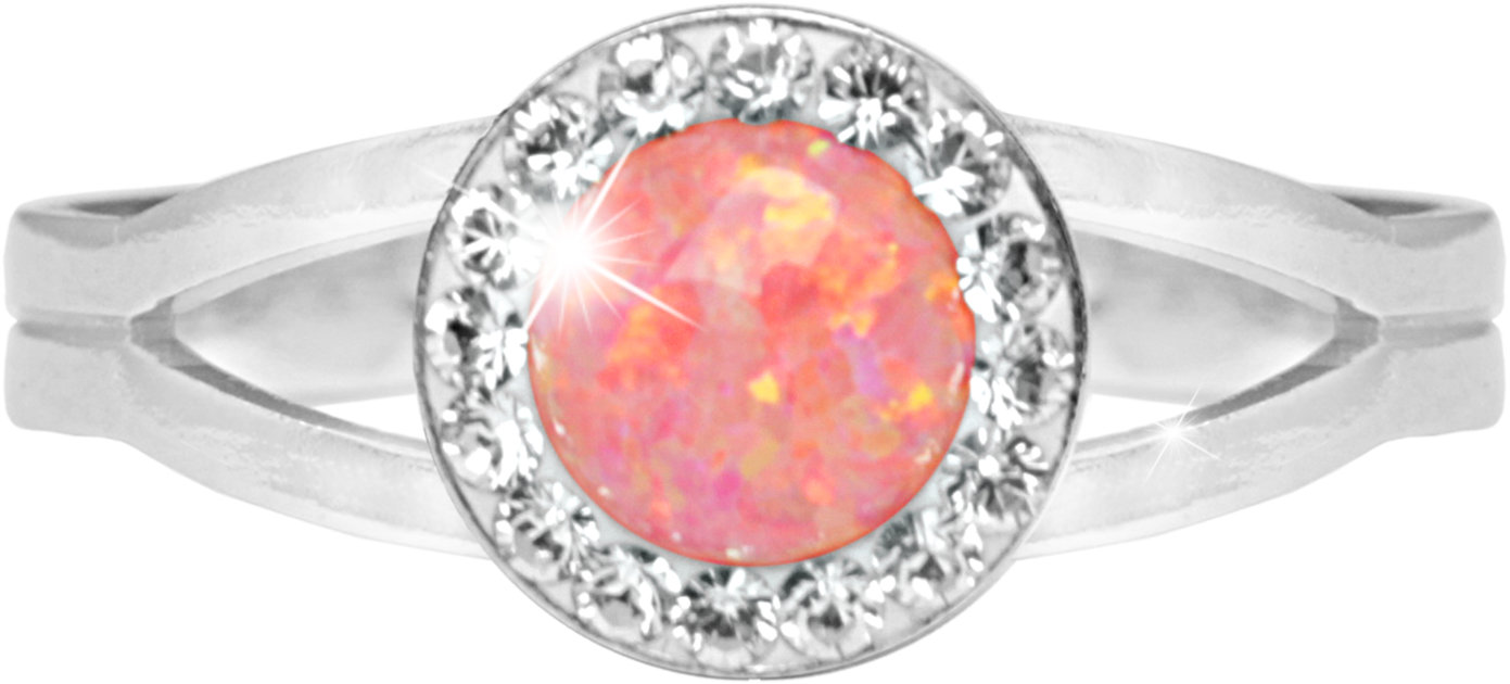 JSB Bijoux Opál s krištáľovými kameňmi Swarovski Peach Pastel 92700040pea (Ag925/1000, 2,08 g)