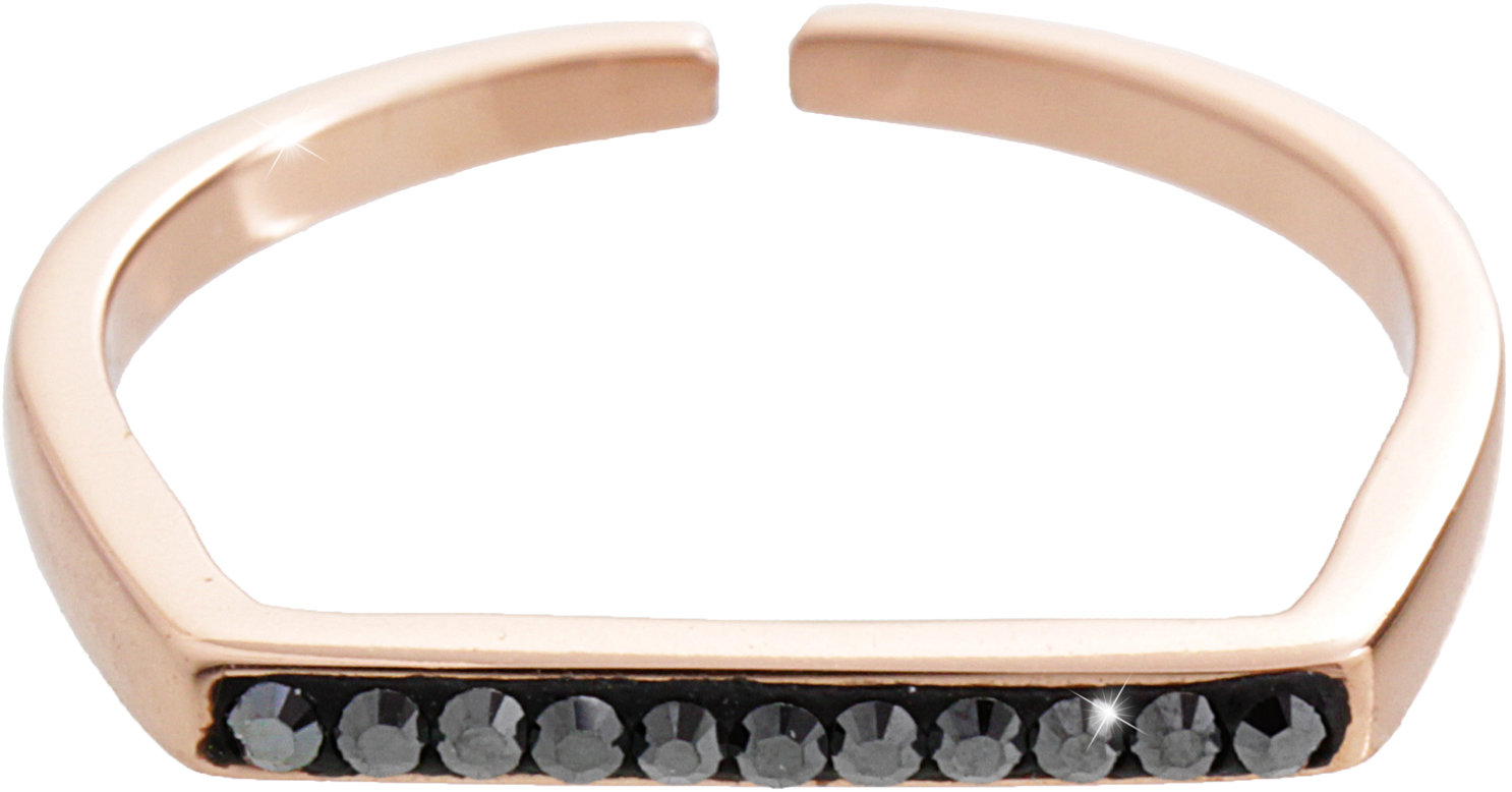 JSB Bijoux Rovný s krištáľovými kameňmi Swarovski ružovo-zlatý Hematite 92700531rg-hem (Ag 925/1000,