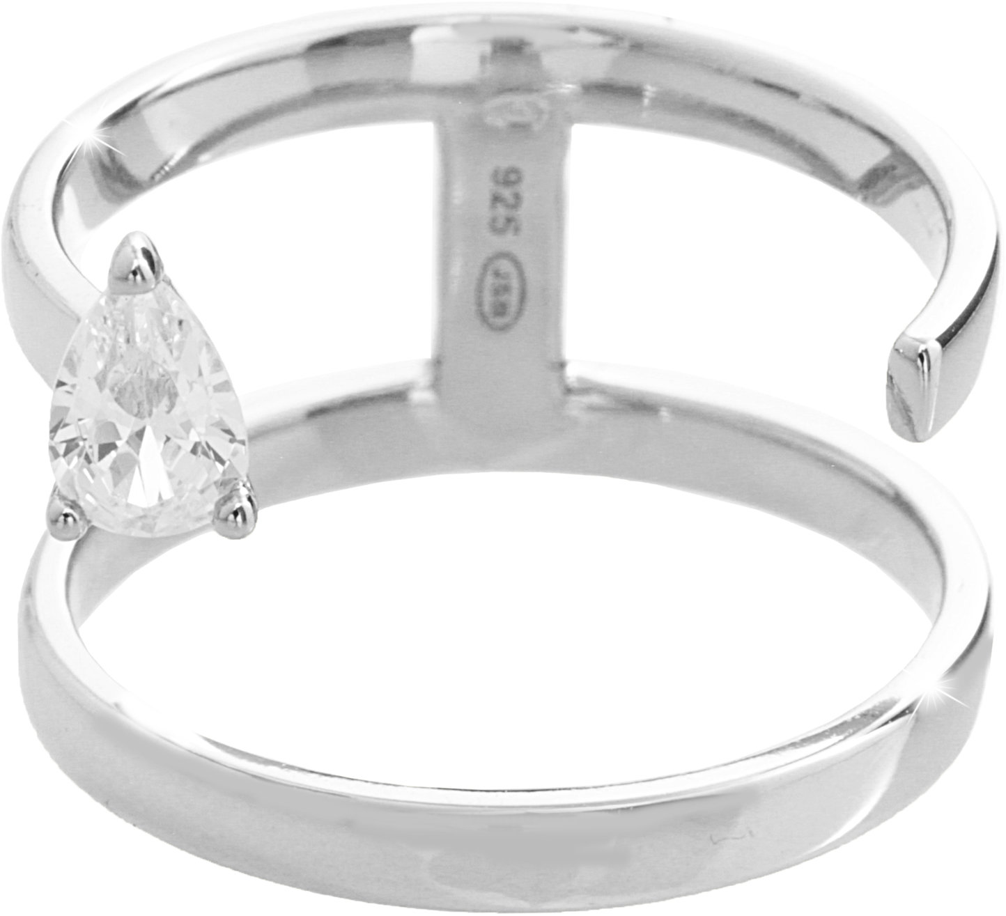 JSB Bijoux Dvojitý s Kubickým zirkónom v tvare kvapky Crystal 92700527cr (Ag 925/1000, 3,63 g)