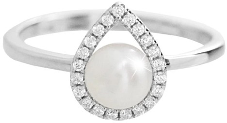 JSB Bijoux Kvapka s riečnou perlou a s obvodom Kubických zirkónov Crystal 92700577cr (Ag 925/1000, 2,54 g)
