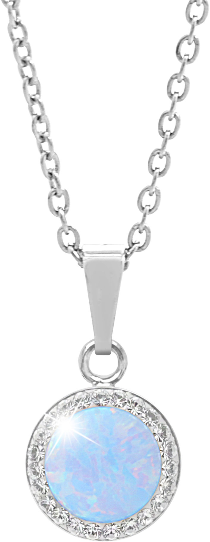 JSB Bijoux Opál s krištáľovými kameňmi Swarovski Light Blue 92300025l-bl (Ag 925/1000, 2,1 g)