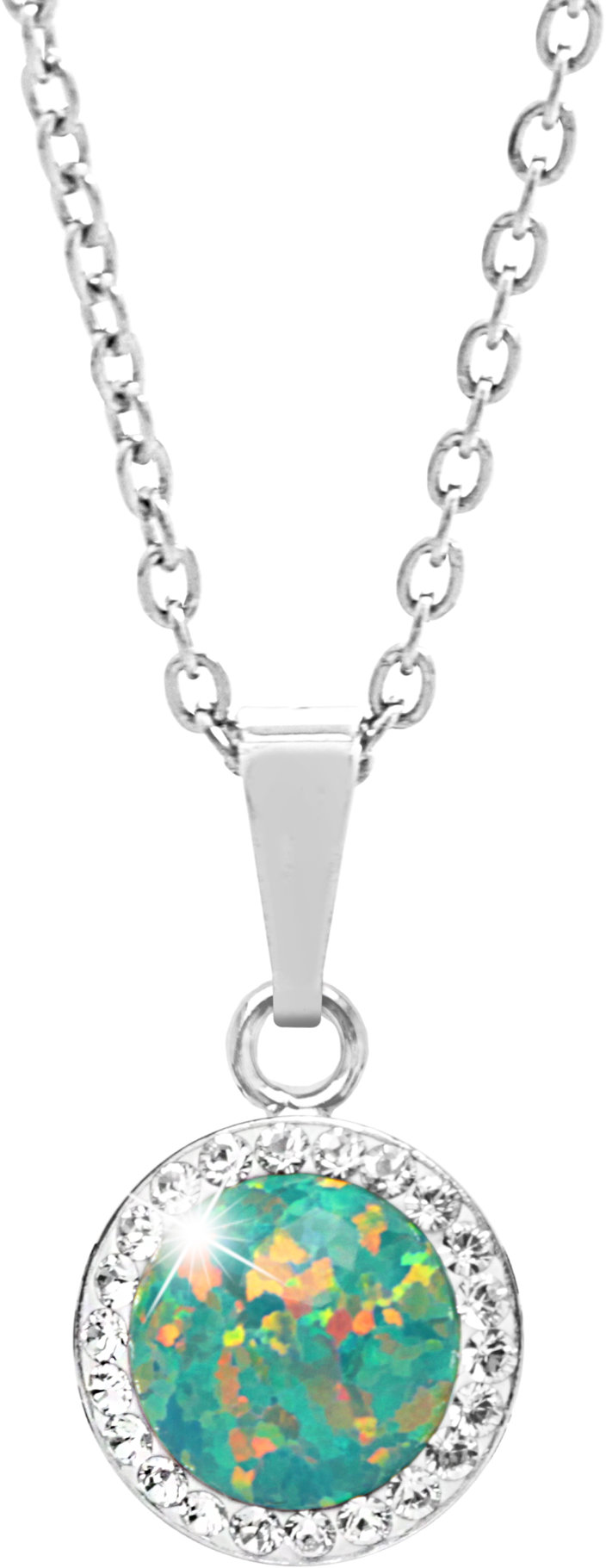 JSB Bijoux Opál s krištáľovými kameňmi Swarovski Mix Green 92300025mixgr (Ag 925/1000, 2,1 g)